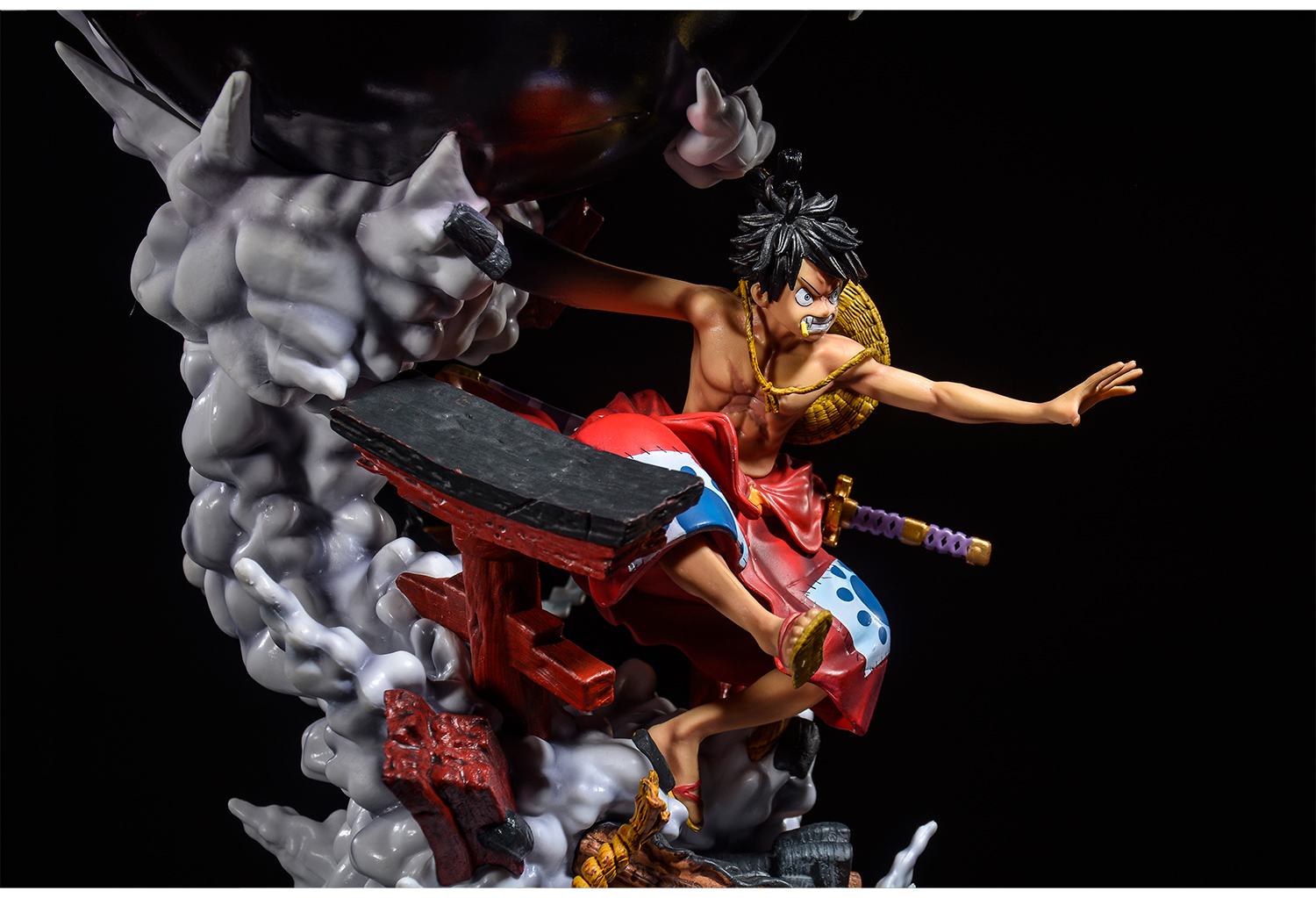 海贼王和之国gk和服三档路飞手办雕像生日礼物盒装国产模型摆件手办