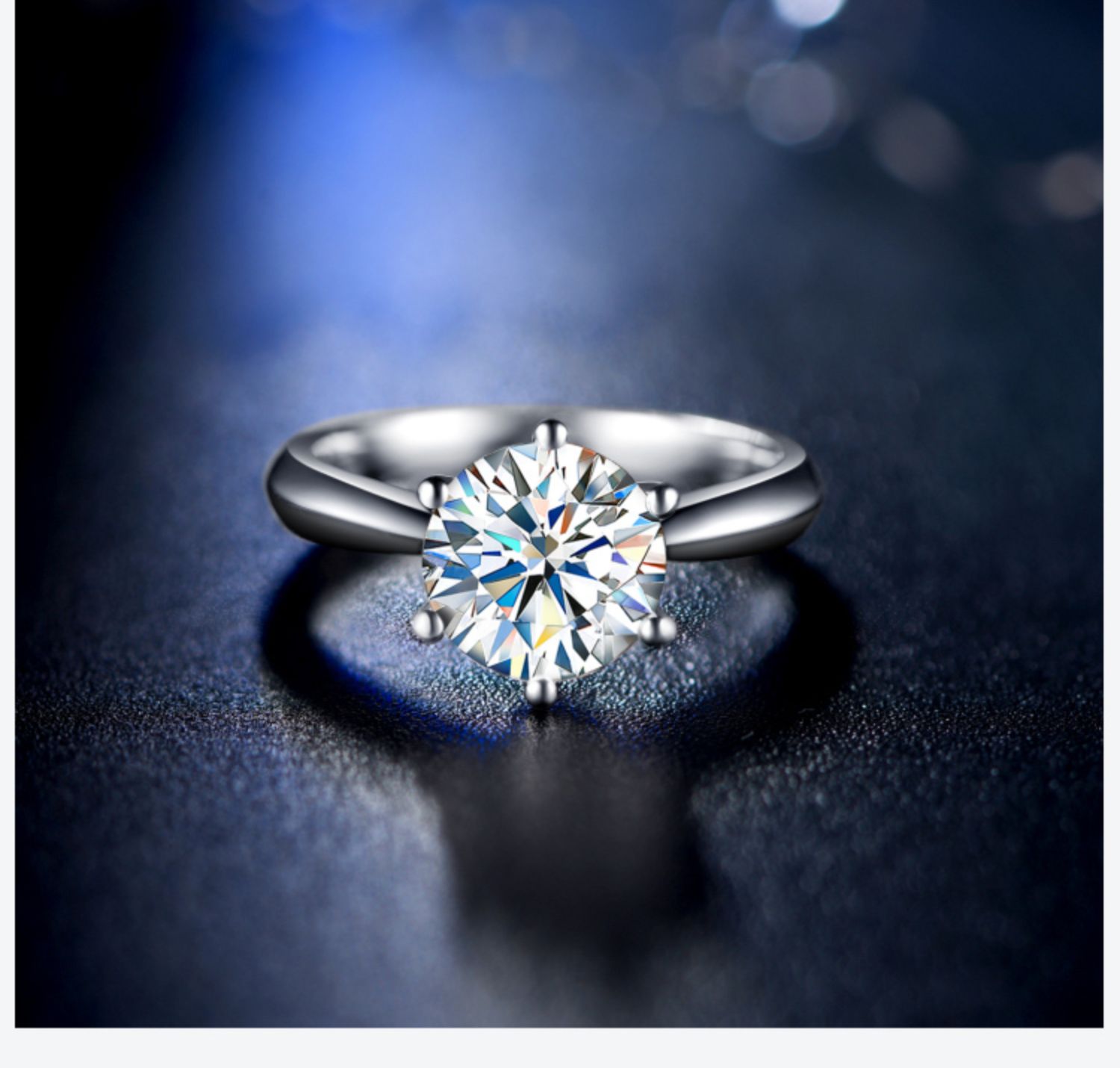 老凤凰生日礼物520礼物莫桑石钻戒女一克拉皇冠定制六爪结婚金戒指