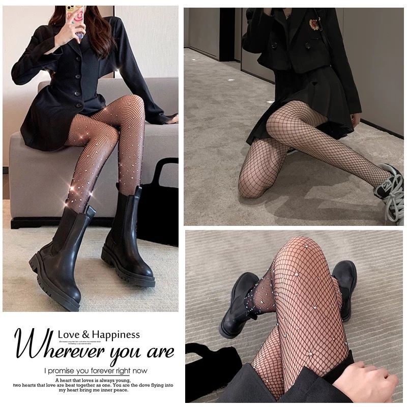 禾野田渔网袜网红学生jk网格黑丝性感暴击连体渔网袜子名媛丝袜薄款sn