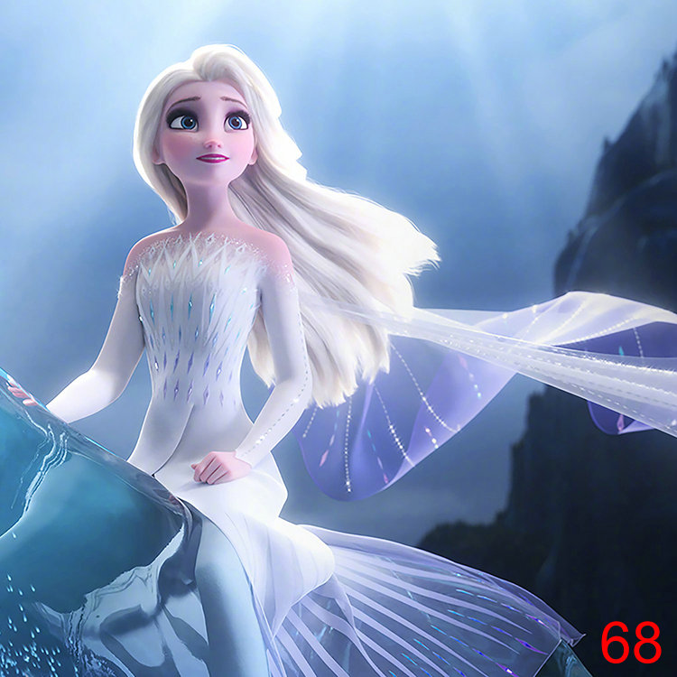 梦黛侠冰雪奇缘2海报爱莎公主艾莎女王安娜海报贴画墙画墙纸zqz白色