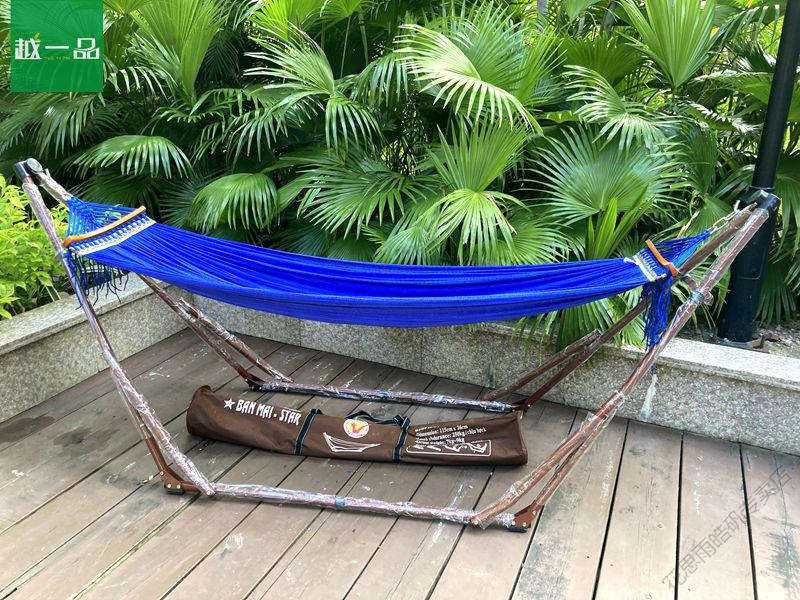 欧式轻奢家具越南吊床网床阳台吊床棕色烤漆可调支架户外秋千单双人