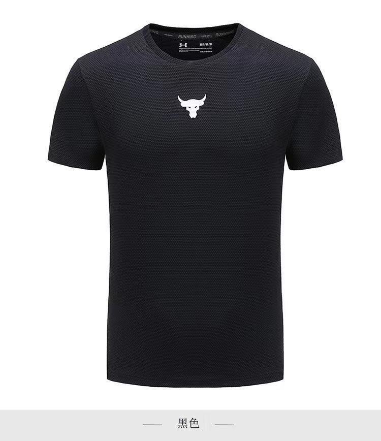 安德玛官方ua安德强森rock牛头印花男子运动训练弹力t恤宽松圆领短袖