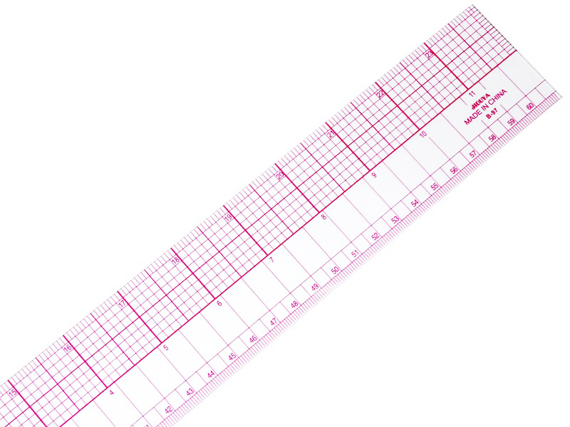 b-97放码尺服装裁剪纸样打版制版工具60cm长多功能内置刻度