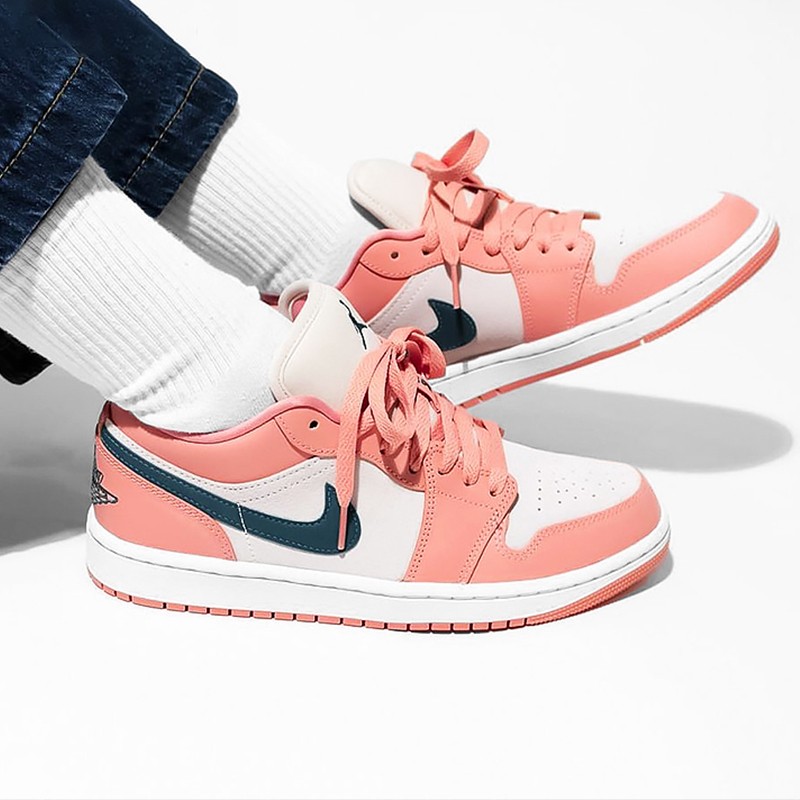 【现货】耐克air jordan 1 low aj1 gs 黑粉脚趾低帮篮球鞋女554723