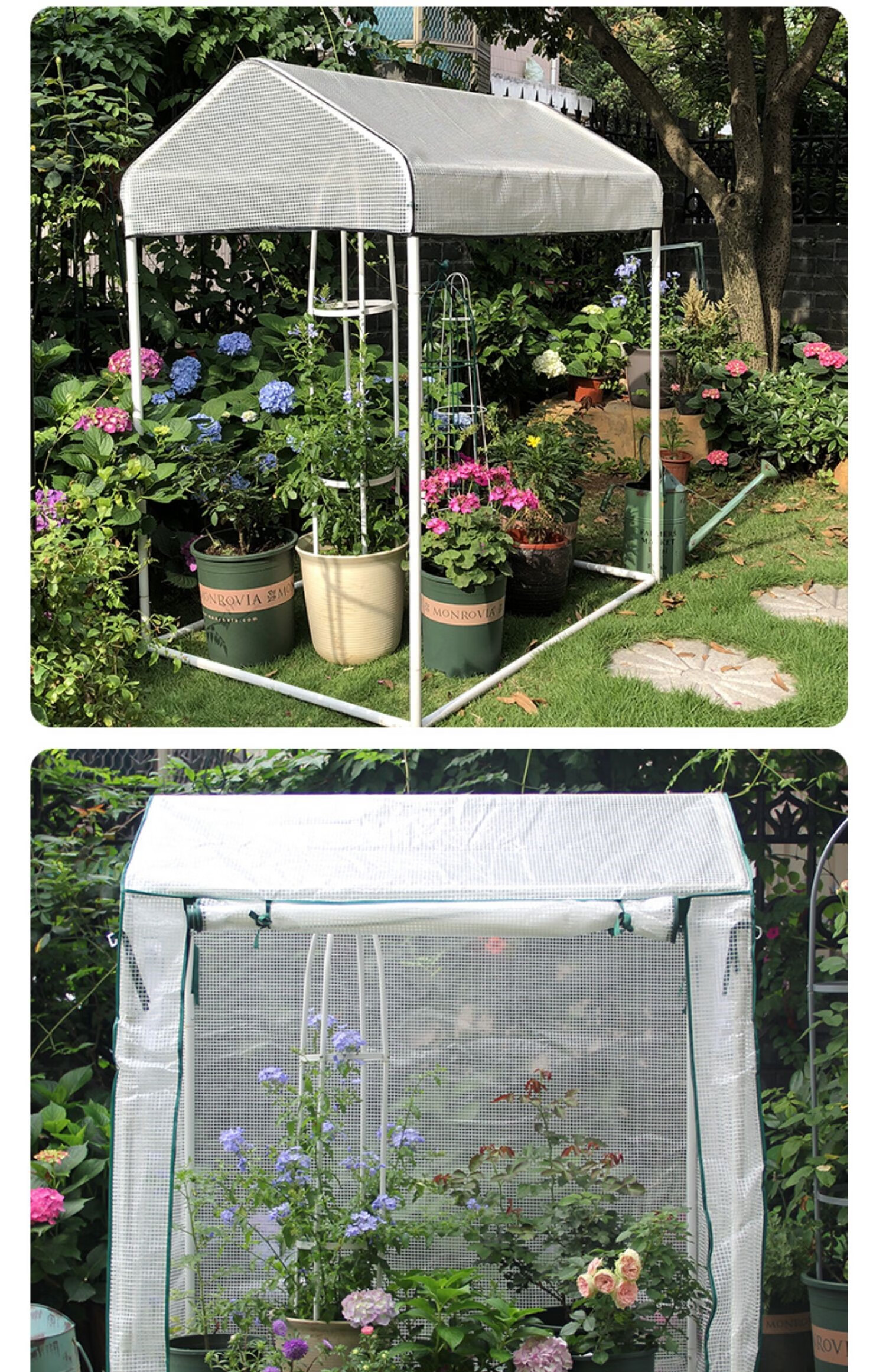 家用温室花房家庭阳台保温花暖房加厚钢管大棚骨架多肉绿植防冻棚 130