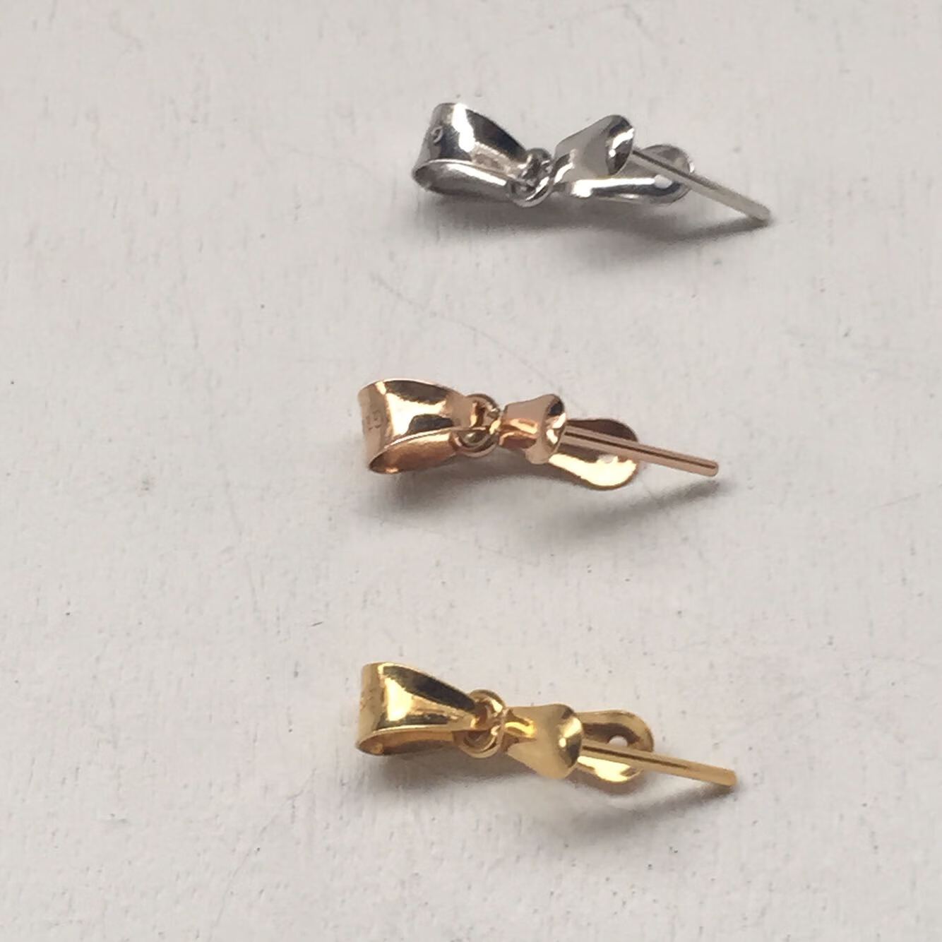 老款情人节礼物18k金大号凹面瓜子扣翡翠扣扣头玉扣吊坠扣吊坠夹片diy