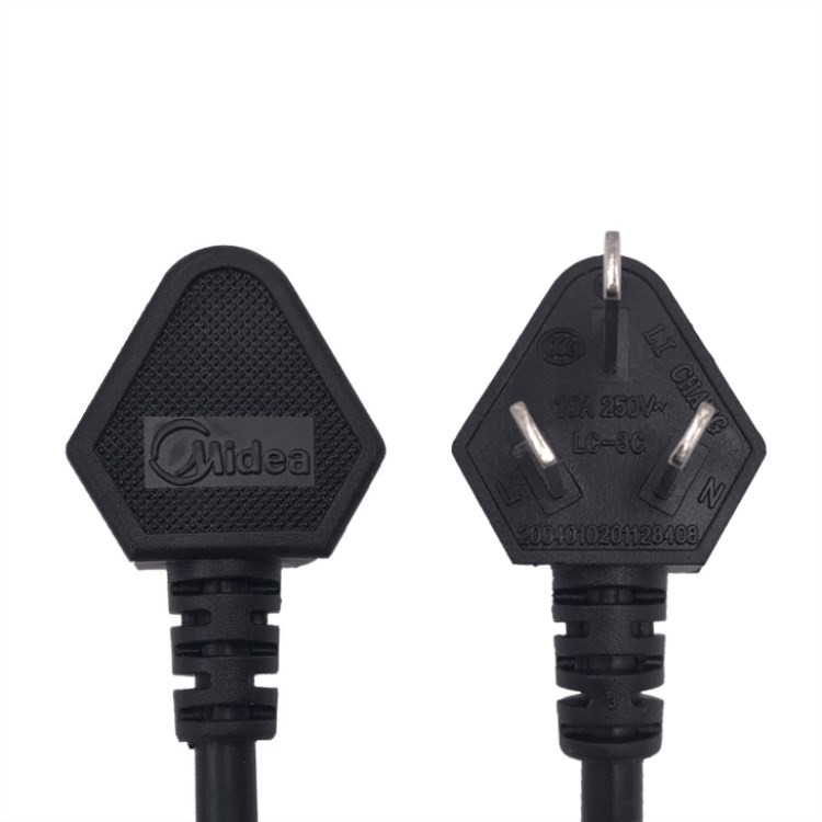 压力锅配件豆浆机充电线电热水壶插头线连接线黑色平头款总长92cm其他