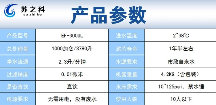 定制滨特尔净水器主滤芯ef200ul104ml100mlef120moef300mo30ef100m