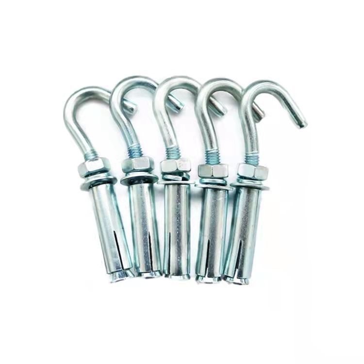 镀锌铁膨胀钩吊钩带钩膨胀螺丝挂钩膨胀螺栓吊扇钩吊顶钩挂钩 m6国标