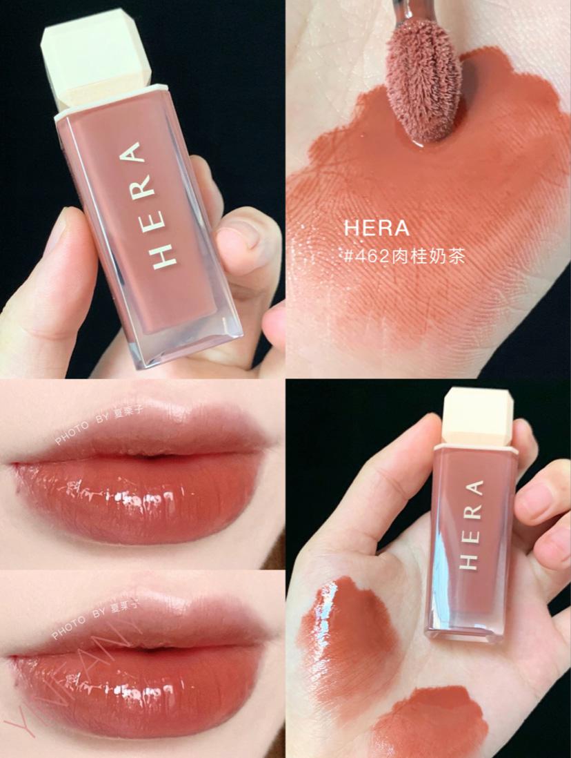 新年礼物赫妍唇釉422裸色462奶茶色蜜桃肉桂豆沙499奶油杏口红435462