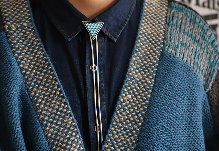 【官方旗舰】青春气息 原创三角波洛领带 男 时尚潮款ins风皮绳领绳