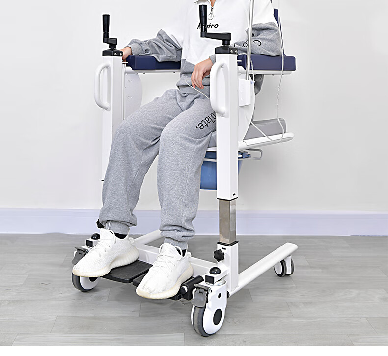 老人移位机瘫痪病人移位器残疾人手摇升降移位椅家用淋浴坐便轮椅