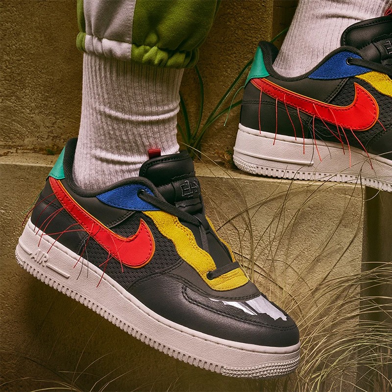耐克nike air force 1 bhm af1空军一号黑人月 多彩拼接男鞋ct5534
