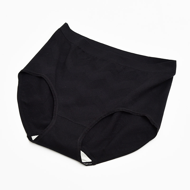 无缝一体 女士高腰莫代尔三角内裤纯色内衣有大码四季可穿 3075浅粉暗