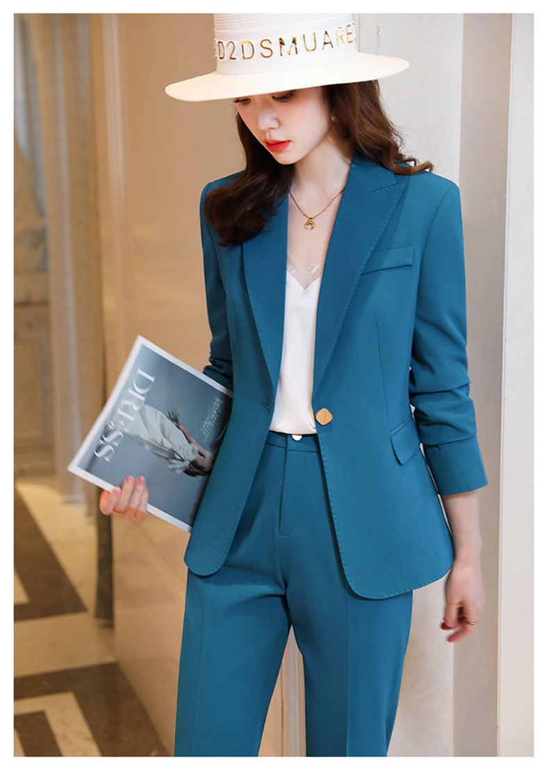 普丽丹歌predego一粒扣小西装女职业装高端商务行政套装女式西服职场