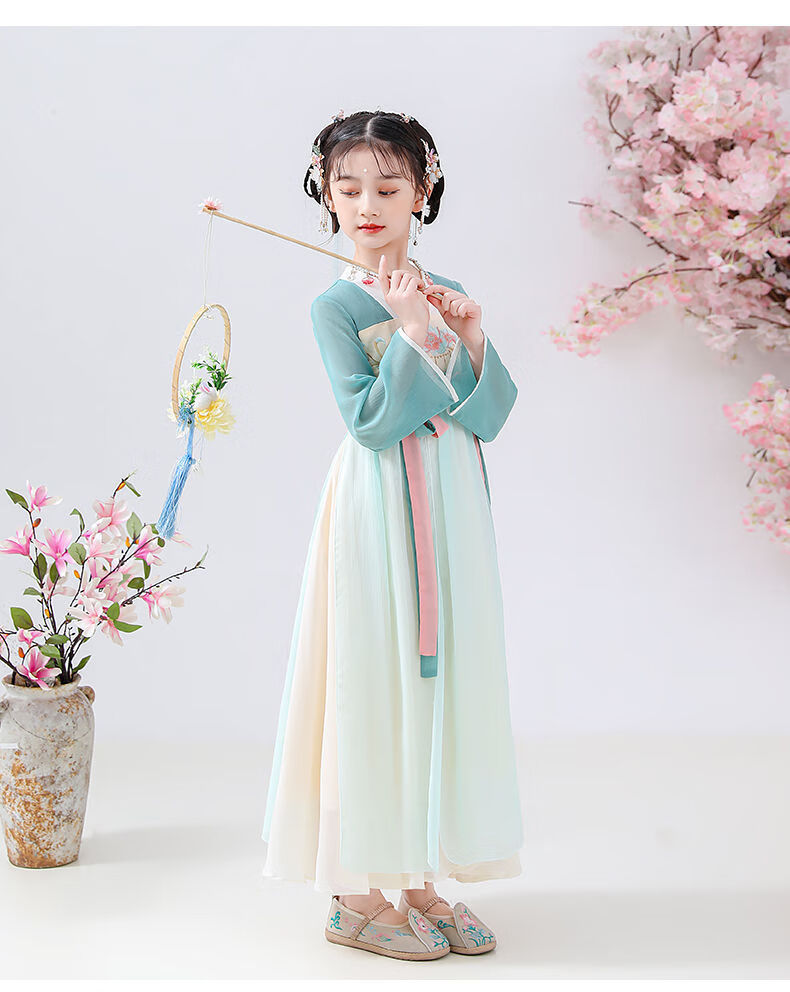 女生汉服小学生女童汉服夏季2022新款仙气古风连衣裙中国风儿童古装
