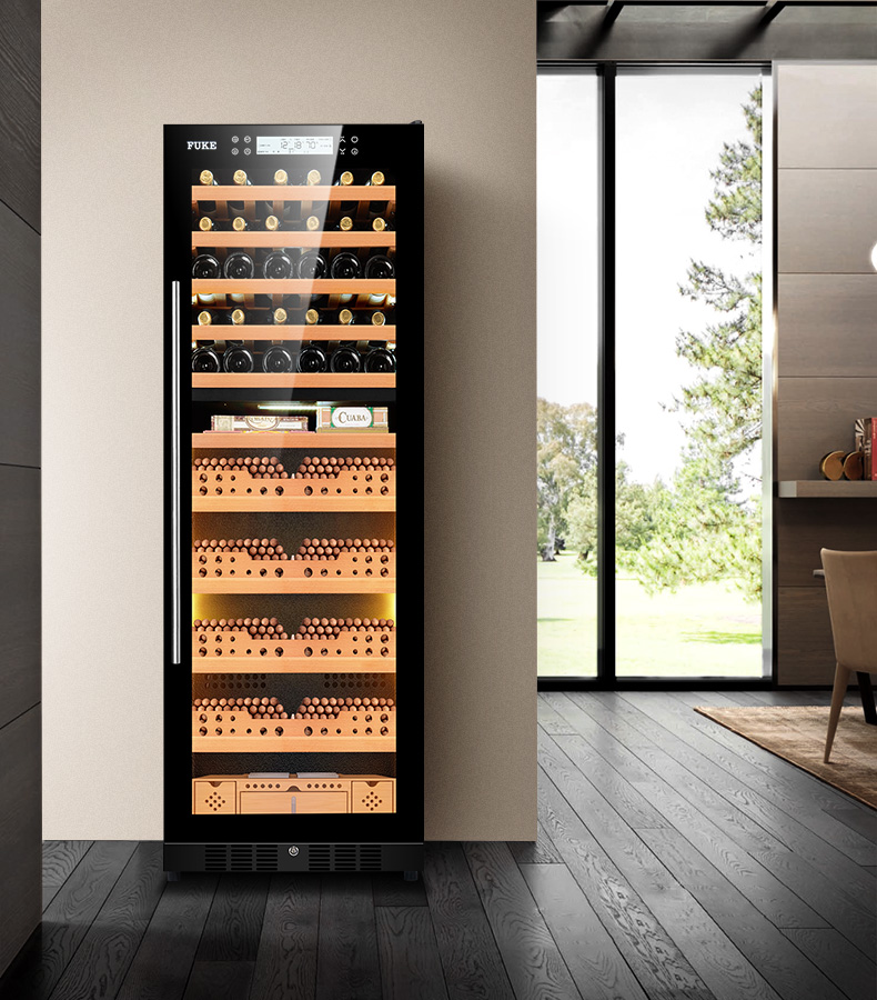 (fuke)fk-180cm1智能恒温恒湿雪茄柜红酒柜负离子空气净化雪茄保湿柜