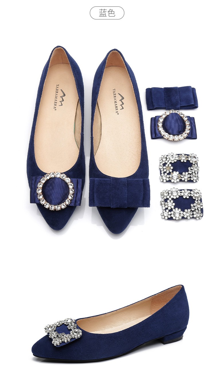 三扣饰可替换单鞋女tarramarra夏季新款浅口平底通勤