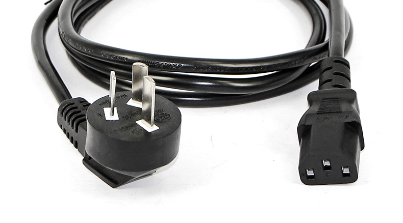 3c国标台式电脑主机箱投影仪电饭煲锅电水壶品字三孔电源线 弯头国标