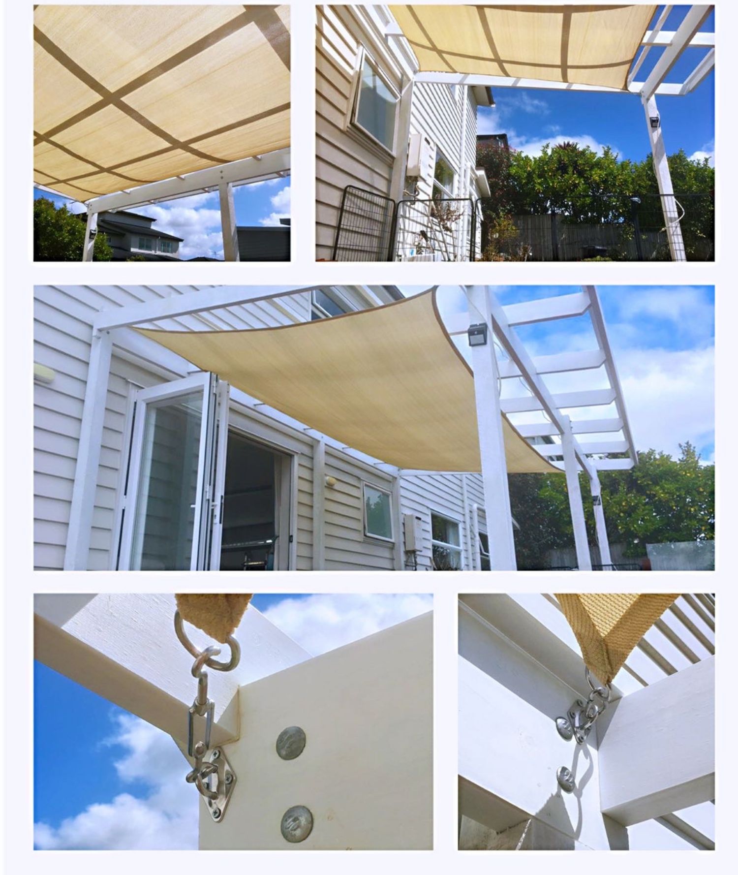 家居阳台遮阳网庭院防晒网户外遮阳棚汽车露台楼顶隔热篷布遮阳帆 米