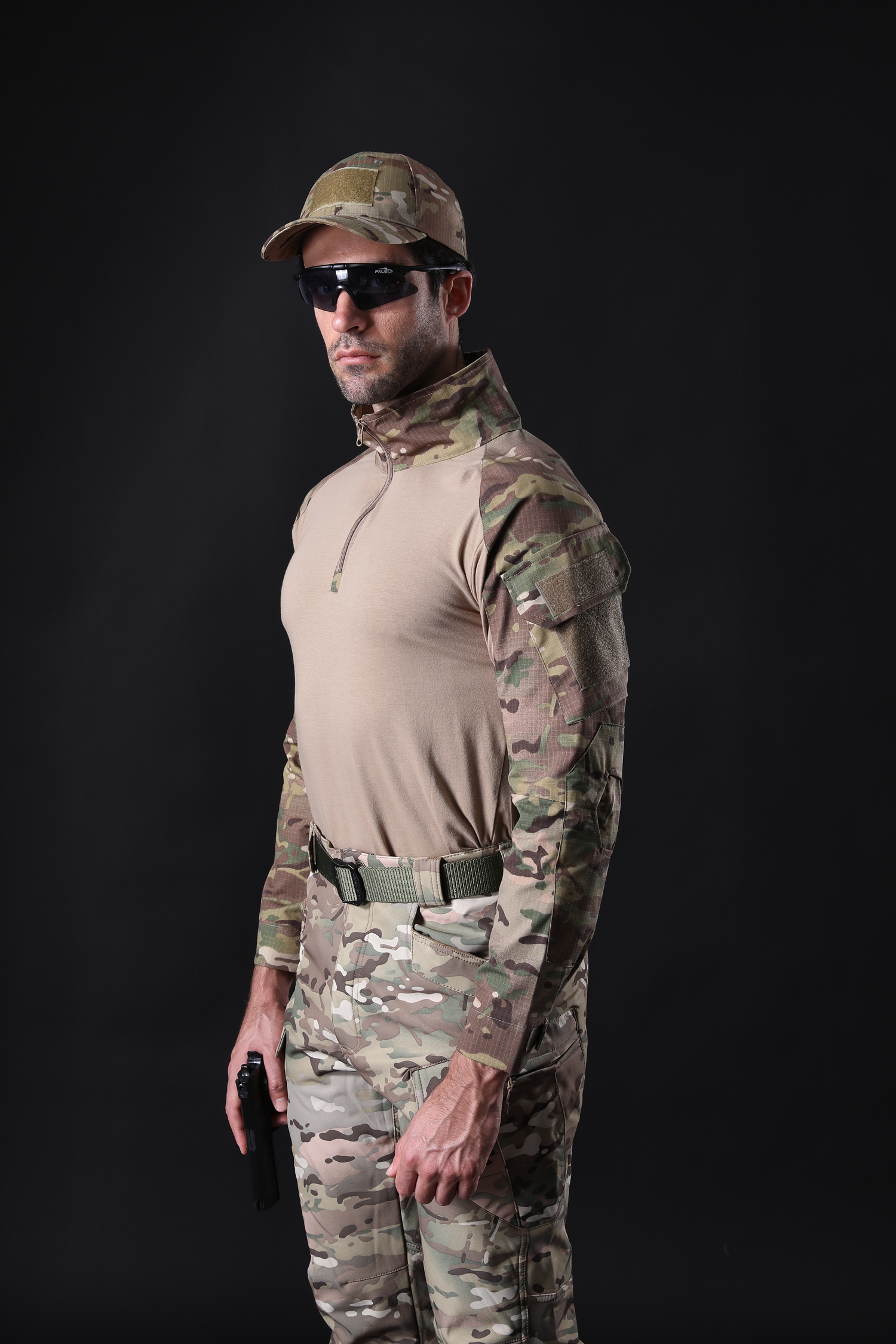 户外长袖t恤男季战术蛙服上衣迷彩套服野外作战训练打底衣pc色s90100