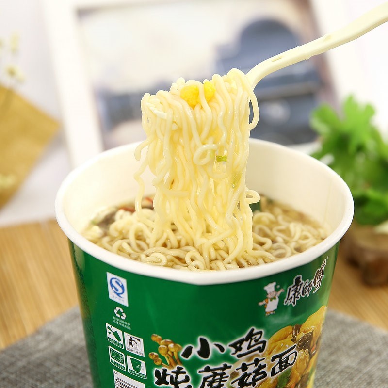 康师傅经典桶装方便面小鸡炖蘑菇6桶12桶装方便速食12桶整箱