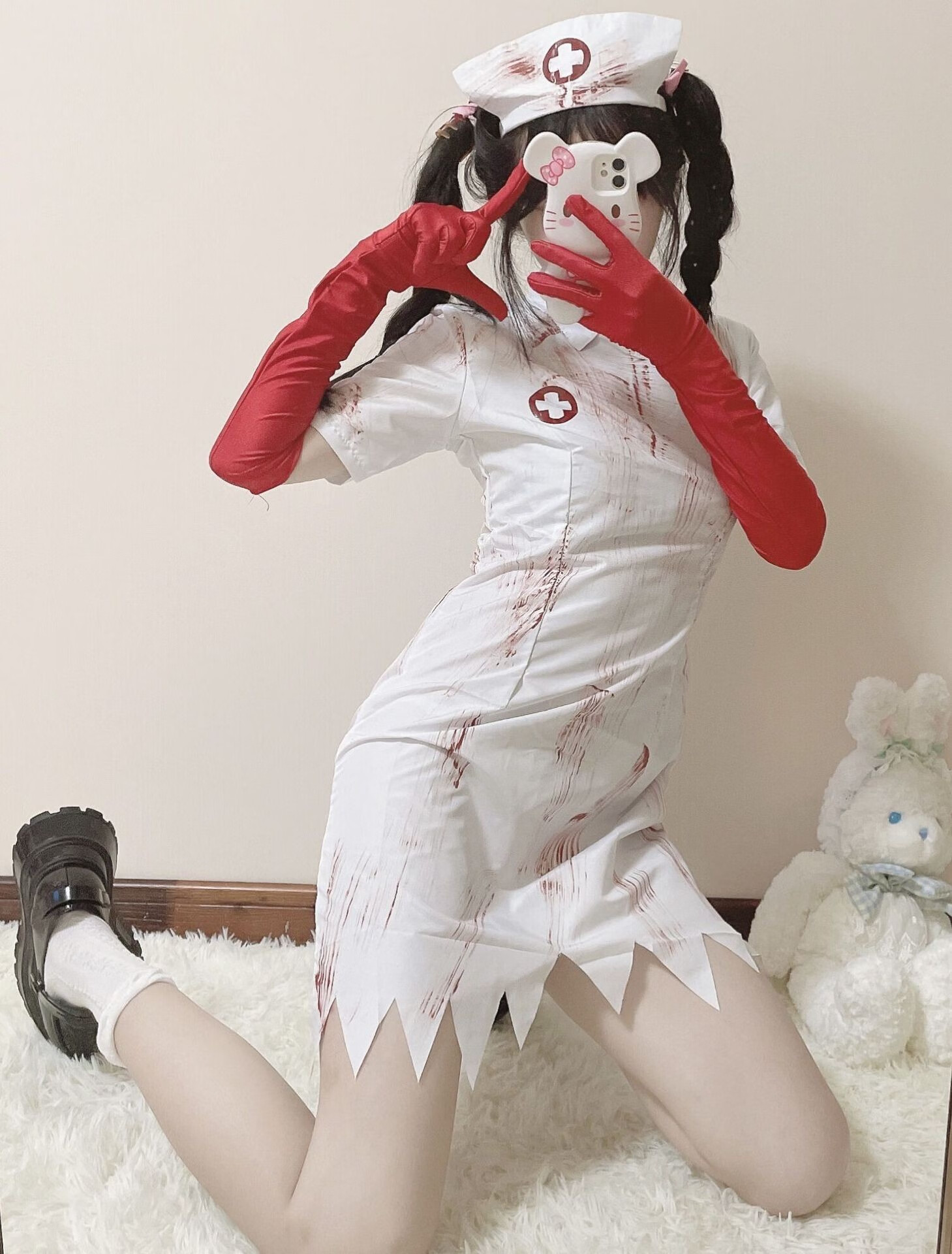 李子键支持国货万圣节恶魔装 血腥护士cos服装 女僵尸血鬼恐怖化妆