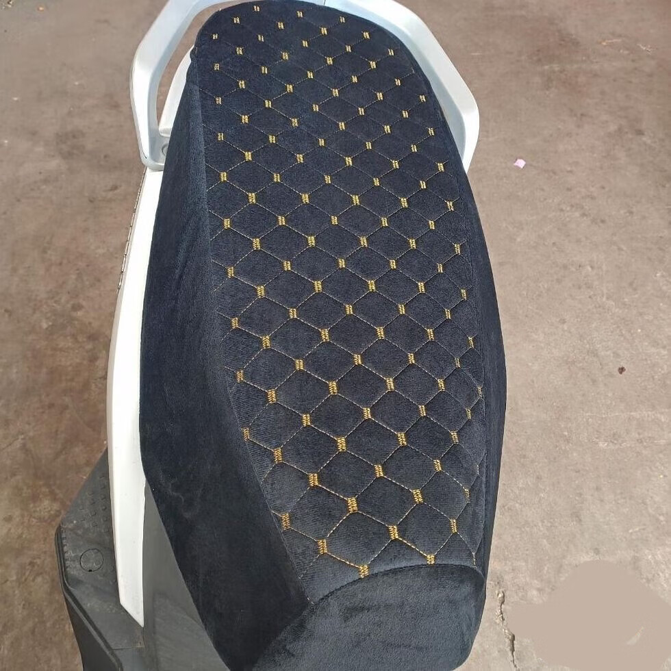 0豪华版电动车座套防晒皮革蜂3d窝状隔热透气坐垫 一体黑色皮革座套