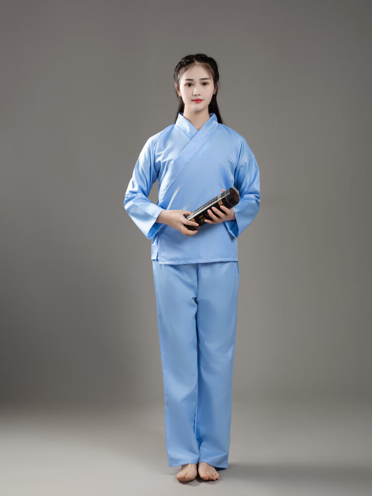 古装睡衣女生汉服新款日式春夏天武侠里衣斜领男女中