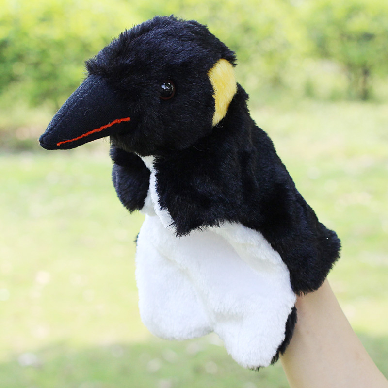 动物手偶乌鸦儿童讲故事毛绒玩具动物手套表演玩偶安抚玩具手偶乌鸦