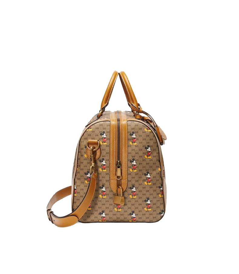 gucci/古驰迪士尼经典形象以彩色印花双g帆布行李袋 547935 米色