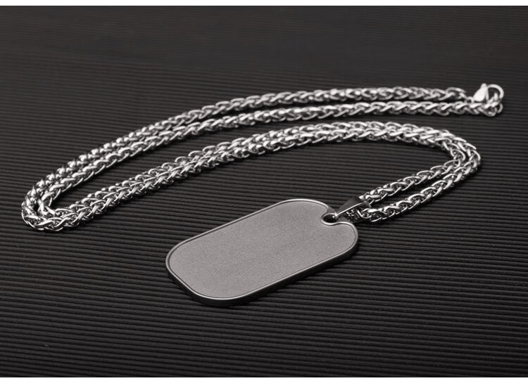 退伍军人纪念品浮雕五角星二维码军牌项链士兵保障身份识别牌浮雕军牌