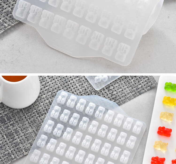 qq糖模具软糖橡皮糖qq糖模具硅胶水果卡通小熊滴胶diy材料模具巧克力