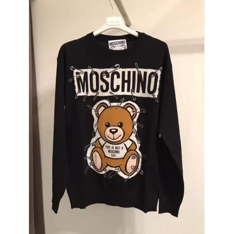 莫斯奇諾moschino 毛衣男士奢侈品回形針小熊套頭衫 圖片色 it-46