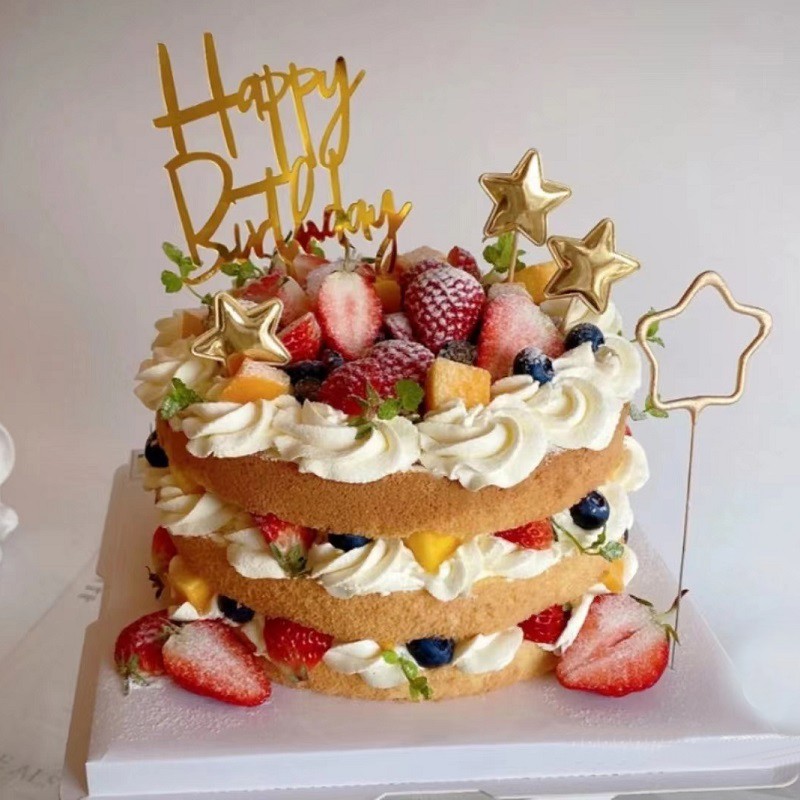 杉茵生日蛋糕网红裸蛋糕创意新鲜水果草莓蓝莓芒果巧克力红丝绒抹茶