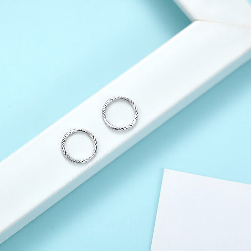 潮宏基 闪耀 pt950铂金耳钉女士耳圈白金耳钉耳环耳饰生日礼物金饰