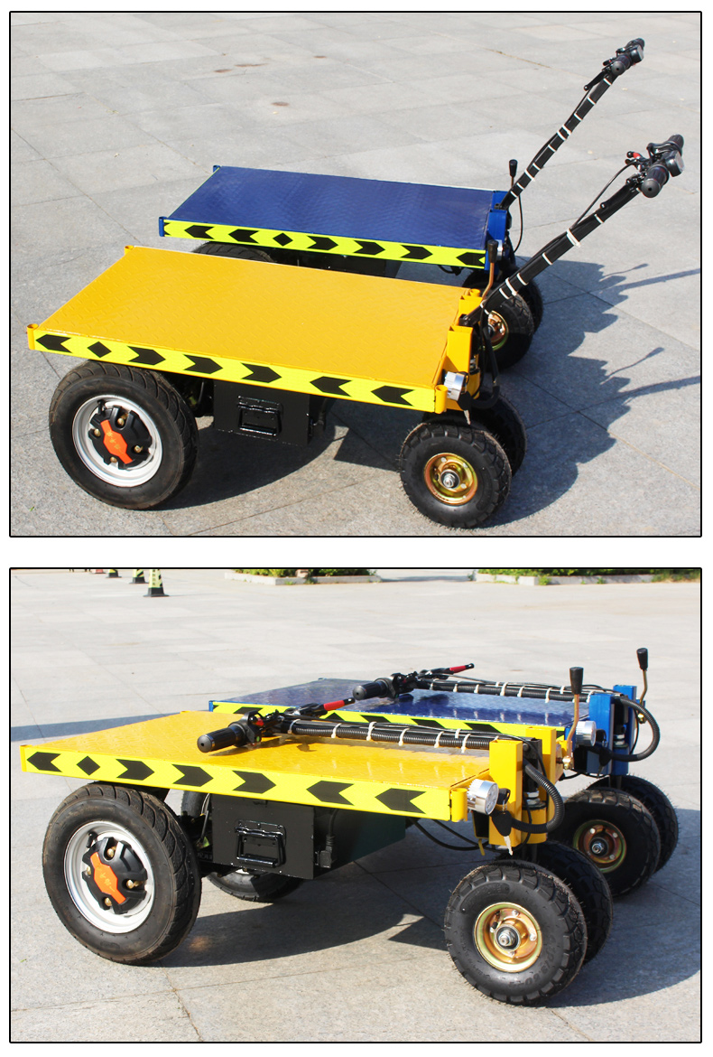 羿虎电动折叠平板车手推车升降小拖车载重王建材瓷砖拉货车车间商场