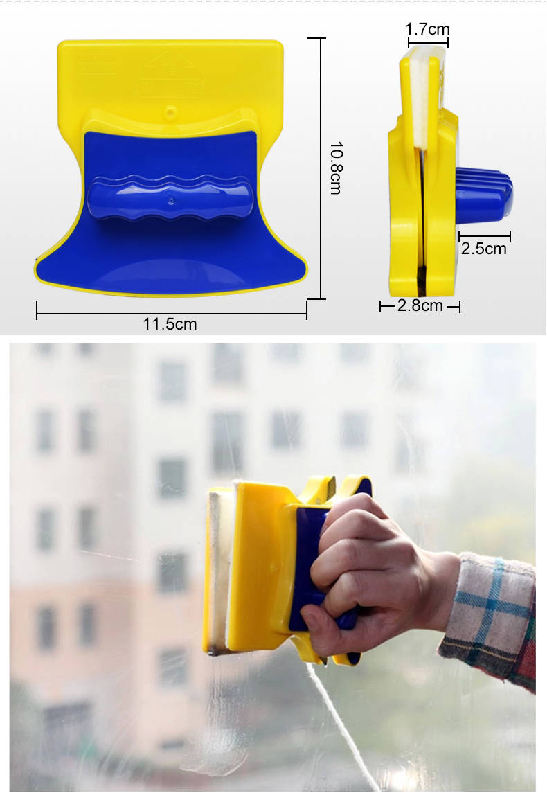 抖音網紅擦玻璃器雙層雙面擦窗神器磁鐵擦窗器 【方形形】3-8毫米單層