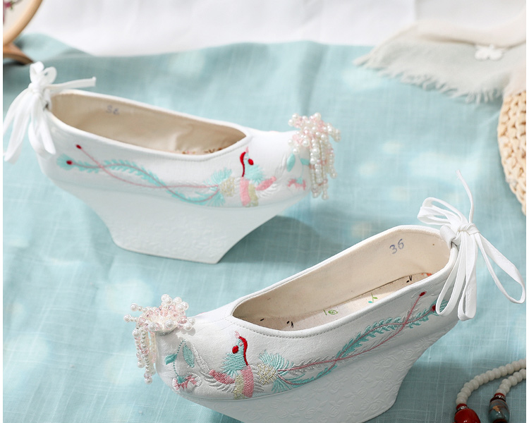 霖速(linsu) 花盆底鞋宫廷古装旗鞋清朝如懿传清代鞋串珠花格格鞋高跟