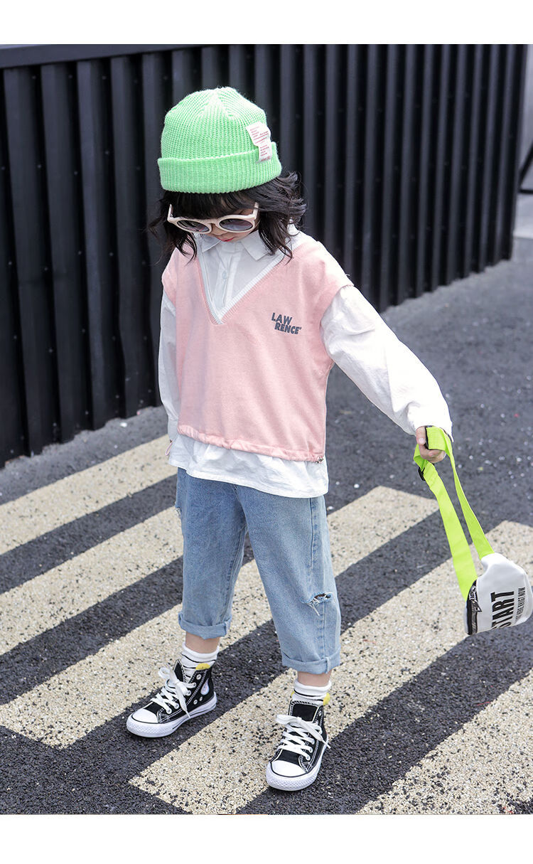 3-12岁小孩子穿的女童套装春装2020新款春季儿童衬衫时髦洋气小女孩