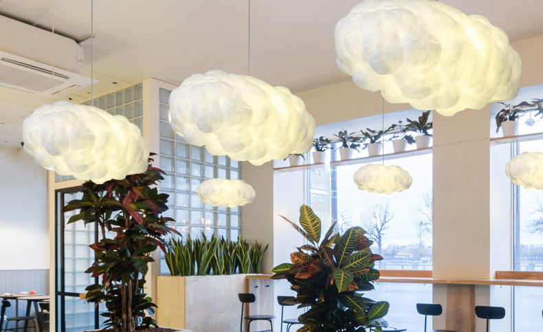 施仑萨斯云朵灯吊灯创意个性卧室儿童房服装店云彩灯酒店网红灯白云灯