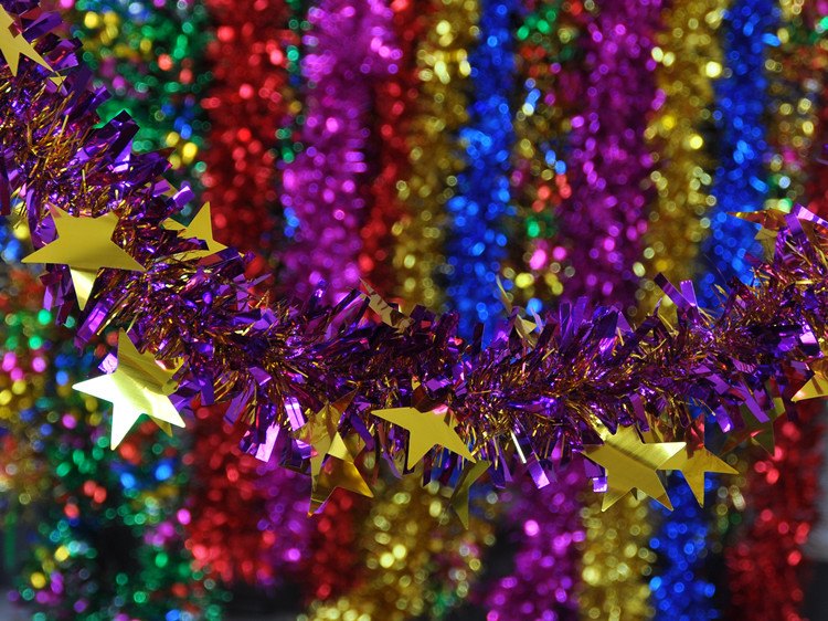 婚庆用品毛条彩带婚房装饰拉花节日七彩色彩条节庆加粗加密拉花 3米