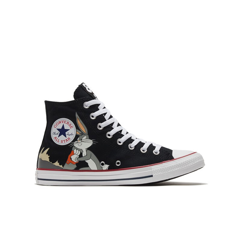 converse匡威 兔八哥联名款高帮帆布鞋169225c yt 黑/多色 35【图片