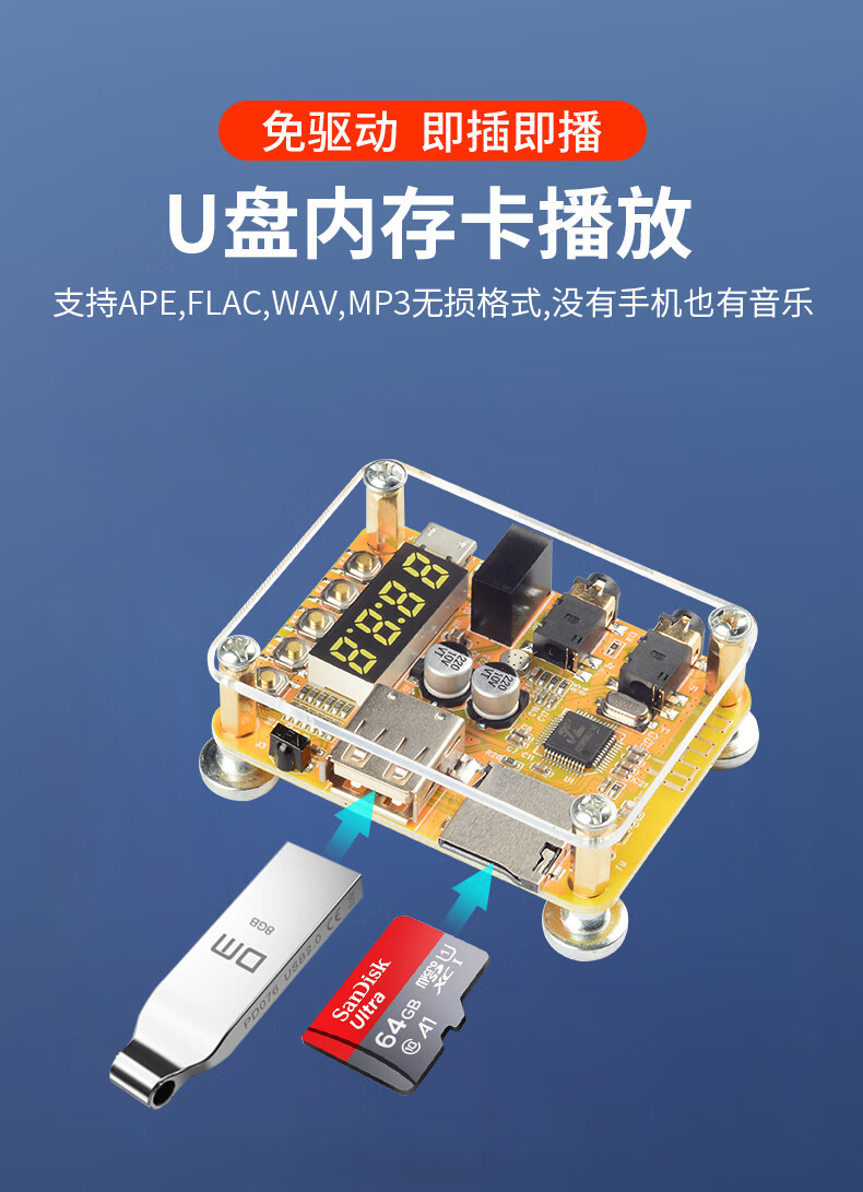 50車載家用藍牙音頻接收器無損音響功投影機電視通用35aux藍牙磁架