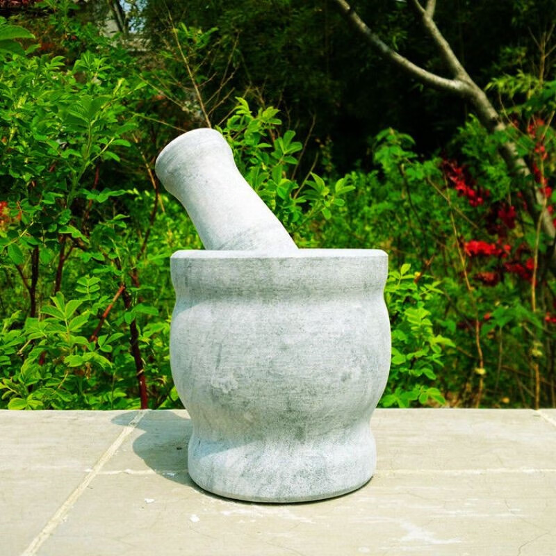 款 捣蒜器石臼家用手动老式石窝天然石头青石蒜臼子捣药罐捣蒜泥神器