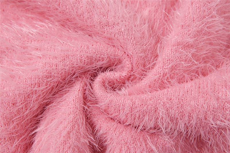 法国奢依君智雅同款粉色樱桃毛毛短袖t恤外穿打底显瘦舞蹈上衣粉红色