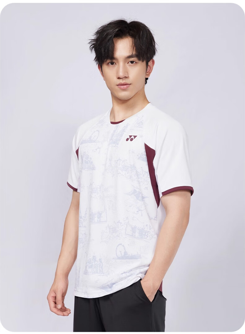 YONEX Badminton Sports T-Shirt Short Sleeve Breathable Men's Top - 1102925BCR White L 14