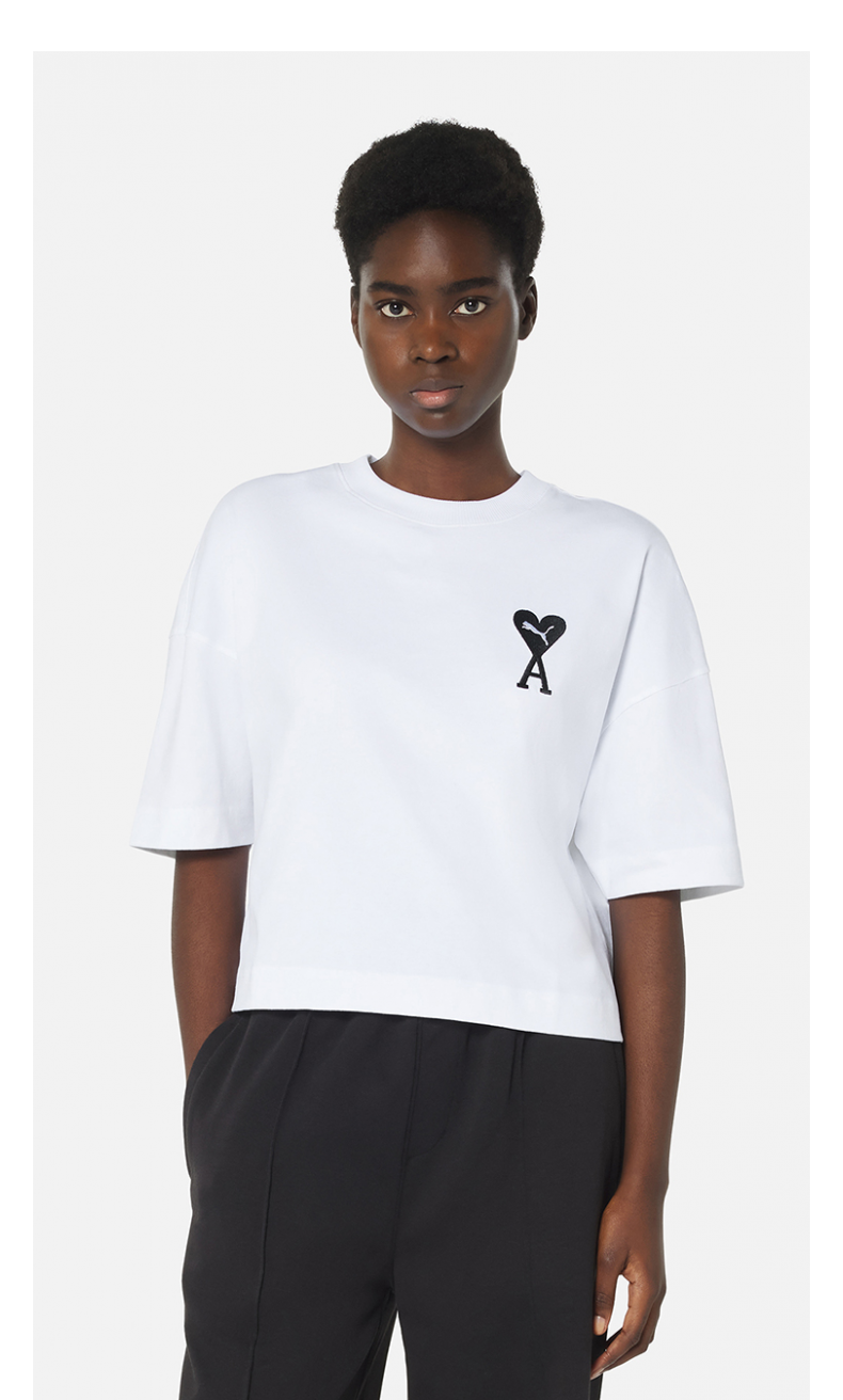 amiparis女士22春夏新品联名系列爱心圆领短袖t恤001黑色l