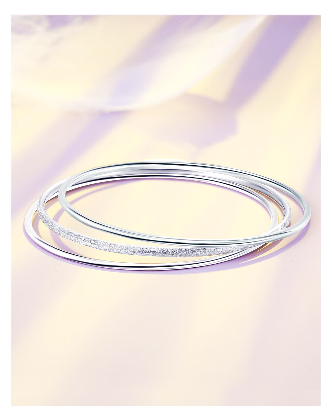 铂金手镯女三生三世白金镯子pt950半实心光面手环手链 光面单圈铂金