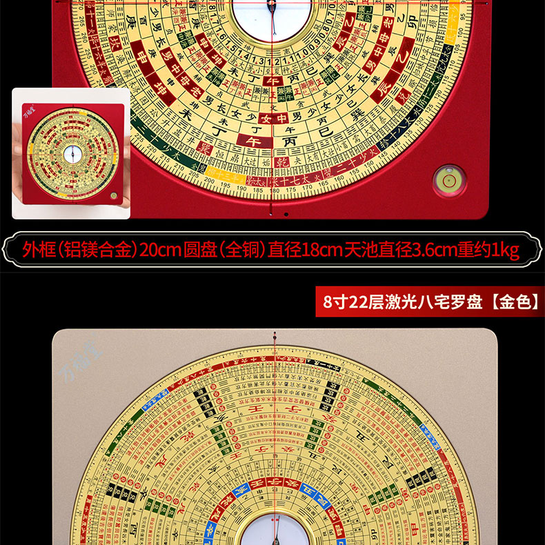 激光電子羅盤萬福堂風水全自動高精度三合綜合純銅耗麗枝 5寸激光綜合